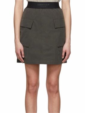 FOG Fear of God Essentials Women’s Cargo Mini Skirt Iron Grey Sz Small